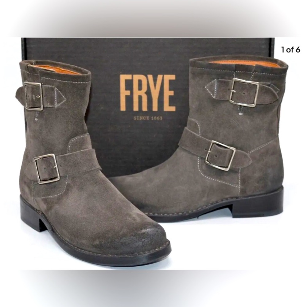 FRYE suede Vicky engineer boots